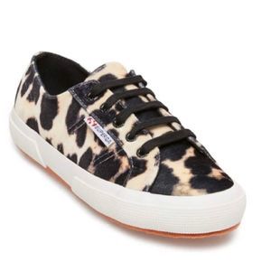 Superga White Leopard Sneakers